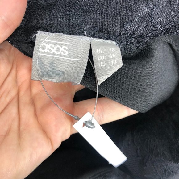 ASOS Black Lace Hoop Mini dress Size 14 NWT $135 - Picture 6 of 8